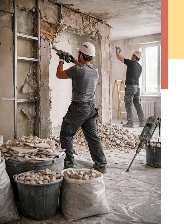 Демонтажные работы в Ивантеевке от 2777 руб. — услуги и цена под ключ | ОТДЕЛОЧНИК-Внт