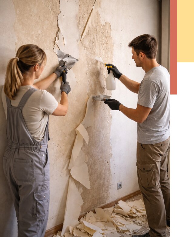 Снятие старых обоев в Ивантеевке от 5401 руб. под ключ недорого | ОТДЕЛОЧНИК-Внт