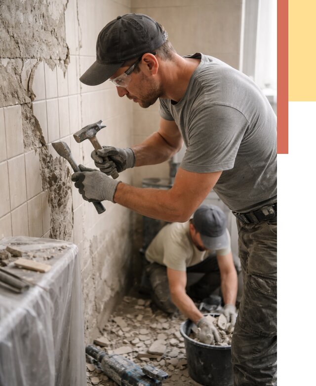 Демонтаж плитки со стен в Ивантеевке от 874 руб. — быстро и недорого | ОТДЕЛОЧНИК-Внт