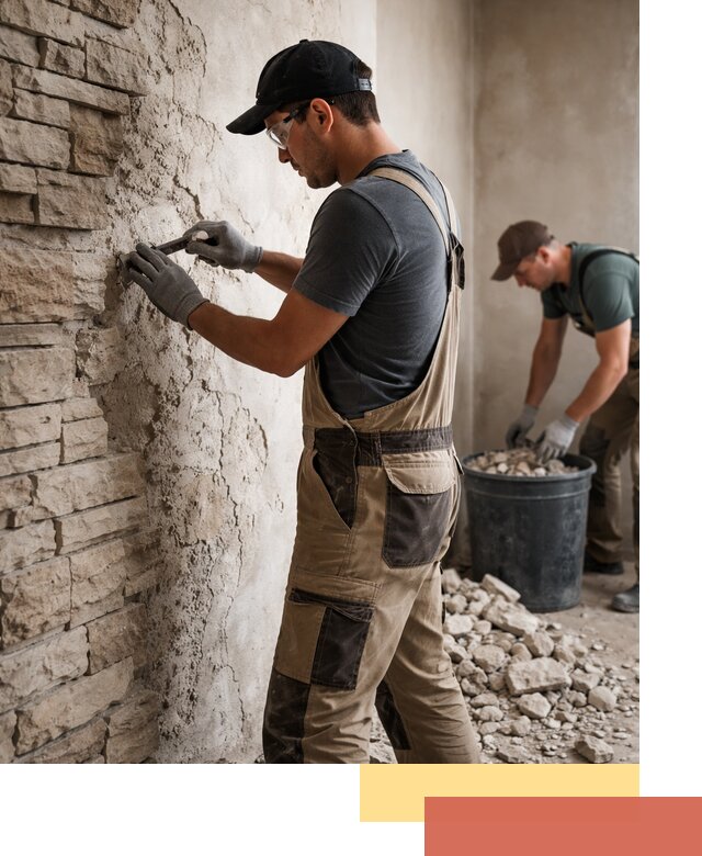 Демонтаж декоративного камня в Ивантеевке профессионально и безопасно