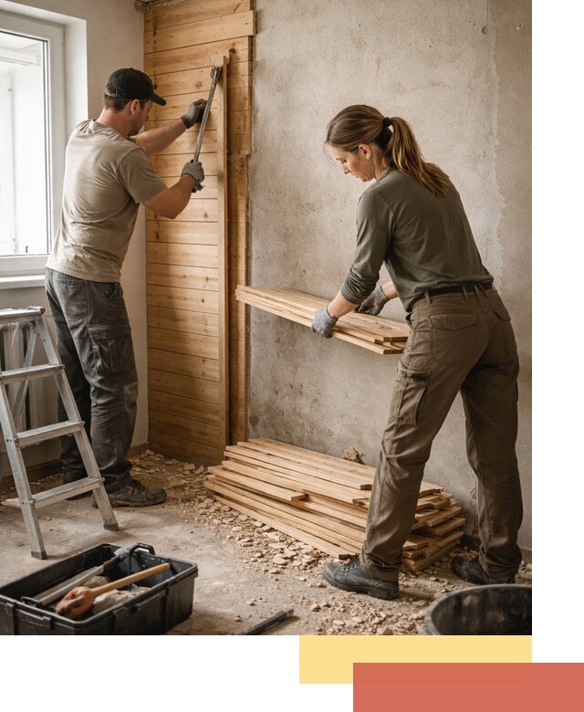 Демонтаж вагонки со стен в Ивантеевке — профессиональный демонтаж