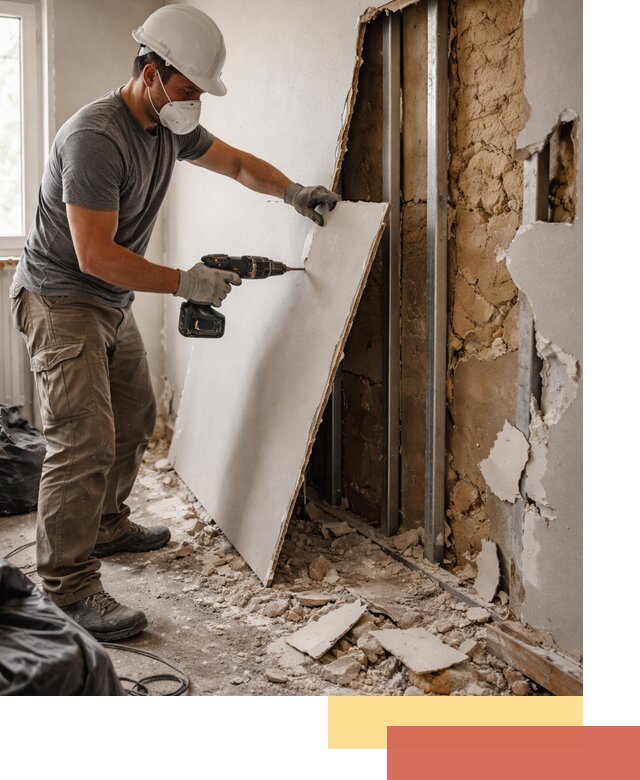 Демонтаж гипсокартона со стен в Ивантеевке качественно и быстро