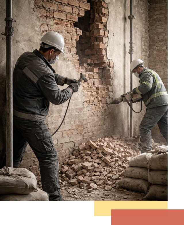 Демонтаж кирпичных стен в Ивантеевке быстро и безопасно