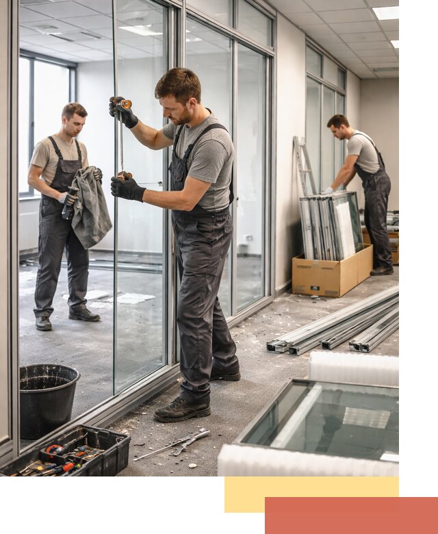 Демонтаж стеклянных перегородок в Ивантеевке быстро и безопасно