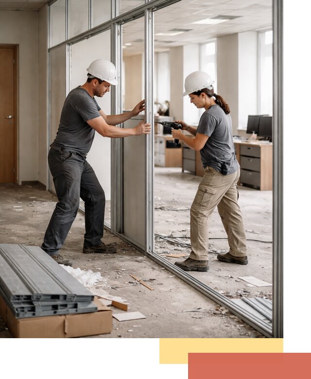 Демонтаж алюминиевых перегородок в Ивантеевке быстро и аккуратно