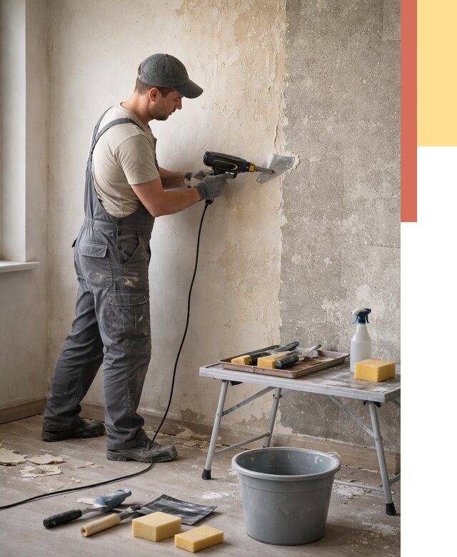 Очистка стен от клея в Ивантеевке от 1903 руб. — снятие и удаление клея со стен | ОТДЕЛОЧНИК-Внт