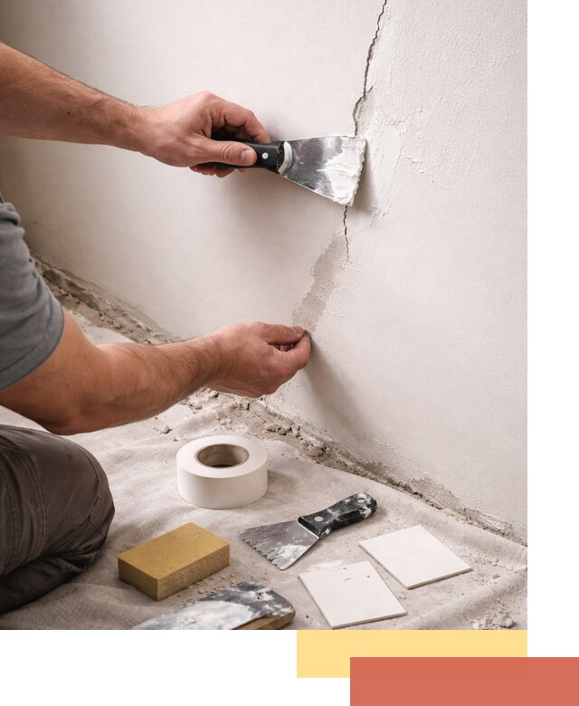 Заделка трещин и сколов в стенах и потолках в Ивантеевке