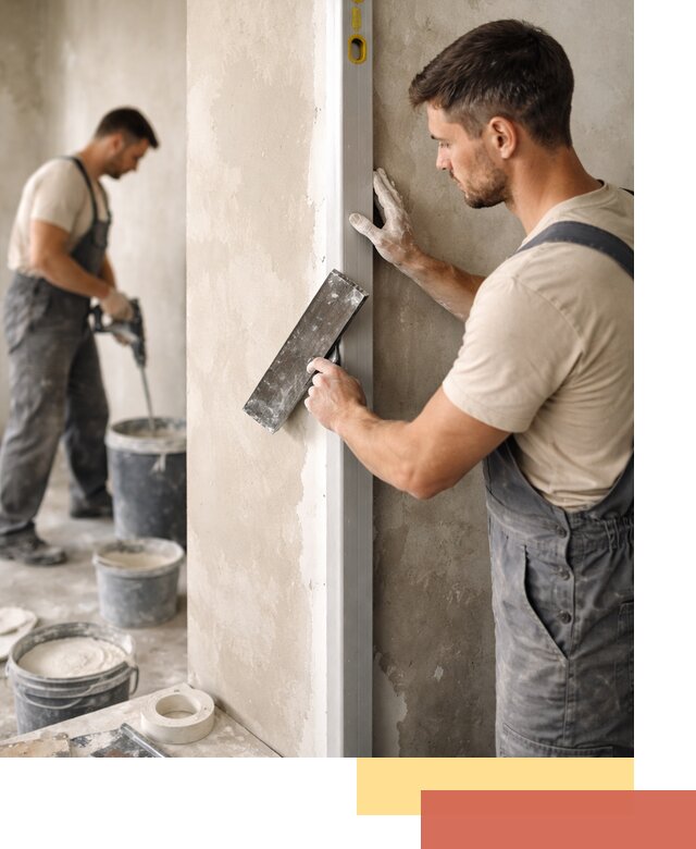 Выведение углов стен в Ивантеевке: монтаж и оштукатуривание