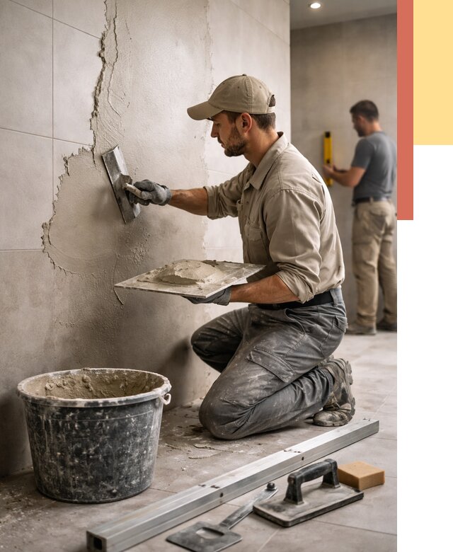 Штукатурка стен в ванной в Ивантеевке от 4629 руб./м² — выравнивание под ключ | ОТДЕЛОЧНИК-Внт