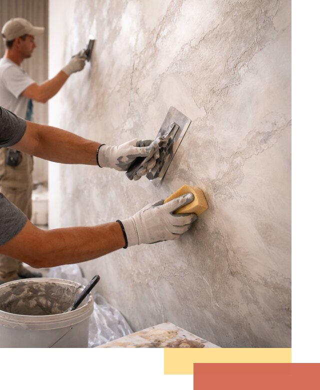 Декоративная штукатурка под мрамор в Ивантеевке для стен и потолков