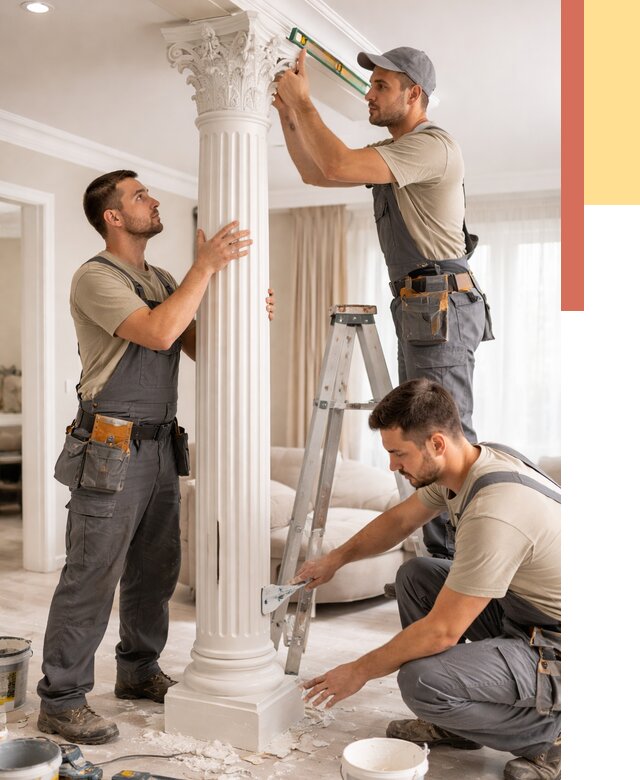 Установка декоративных колонн в Ивантеевке от 12344 руб. под ключ | ОТДЕЛОЧНИК-Внт