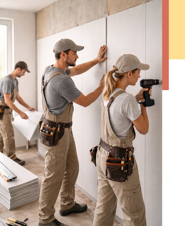 Монтаж ПВХ панелей на стены в Ивантеевке от 463 руб/м2 — быстро и недорого | ОТДЕЛОЧНИК-Внт