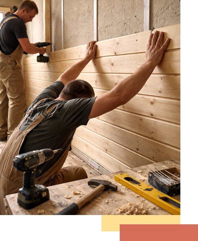 Монтаж деревянной вагонки на стены в Ивантеевке быстро и качественно