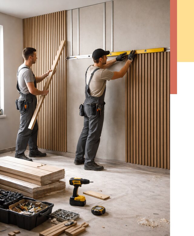 Монтаж реечных панелей на стены в Ивантеевке от 1234 руб. — быстро и недорого | ОТДЕЛОЧНИК-Внт