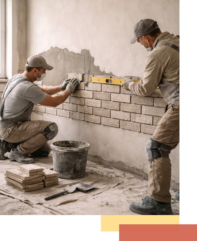 Монтаж декоративного кирпича профессионально в Ивантеевке