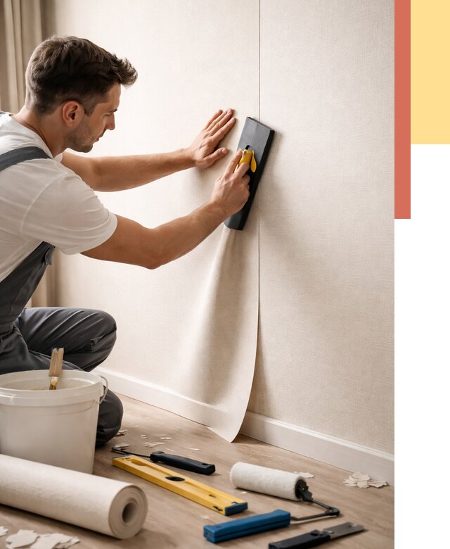 Поклейка виниловых обоев в Ивантеевке от 4629 руб. | Быстро и недорого — ОТДЕЛОЧНИК-Внт