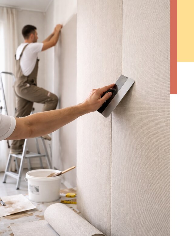 Поклейка текстильных обоев в Ивантеевке от 4629 руб. под ключ | ОТДЕЛОЧНИК-Внт