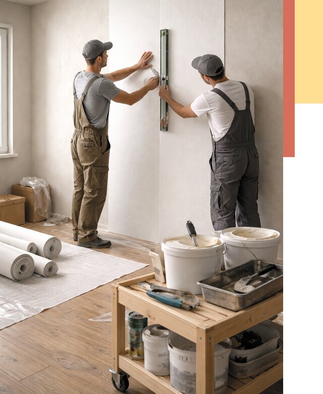 Поклейка стеклообоев в Ивантеевке от 6687 руб. за м2 — быстро и недорого | ОТДЕЛОЧНИК-Внт