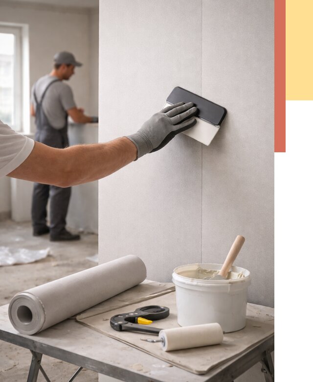 Поклейка обоев под покраску в Ивантеевке от 3600 руб. за м2 | ОТДЕЛОЧНИК-Внт