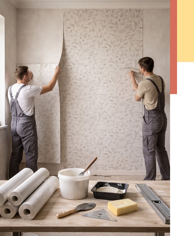 Поклейка обоев с подбором рисунка в Ивантеевке от 3600 руб. | ОТДЕЛОЧНИК-Внт - быстро и недорого