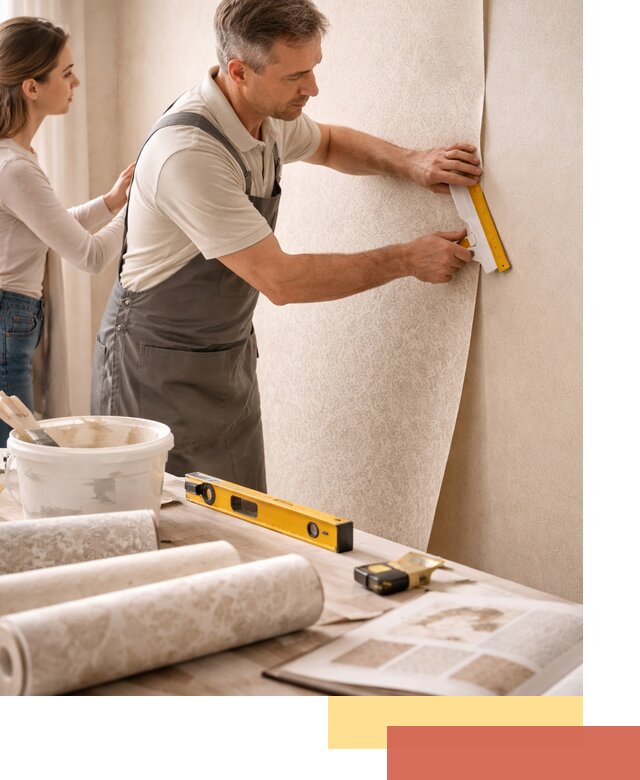 Поклейка обоев с подбором рисунка в Ивантеевке