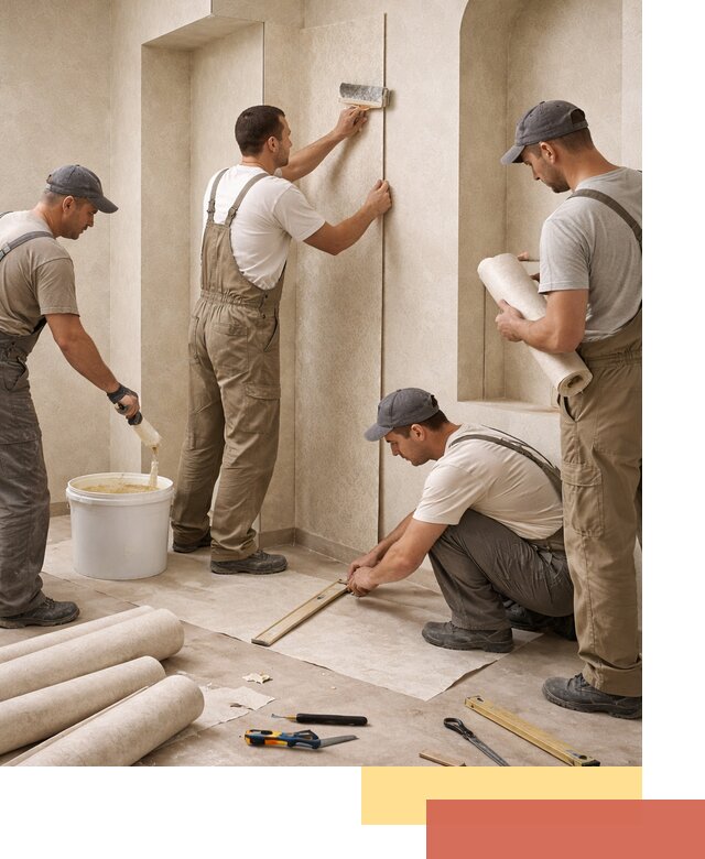 Поклейка обоев на сложные стены и неровные поверхности в Ивантеевке