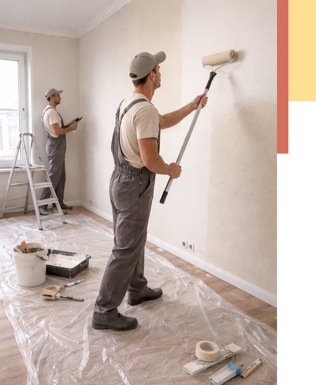 Покраска стен акриловой краской в Ивантеевке от 3600 руб./м² — быстро и недорого | ОТДЕЛОЧНИК-Внт