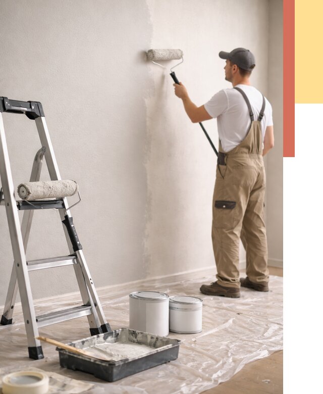 Покраска стен латексной краской в Ивантеевке от 4629 руб. за м2 | ОТДЕЛОЧНИК-Внт