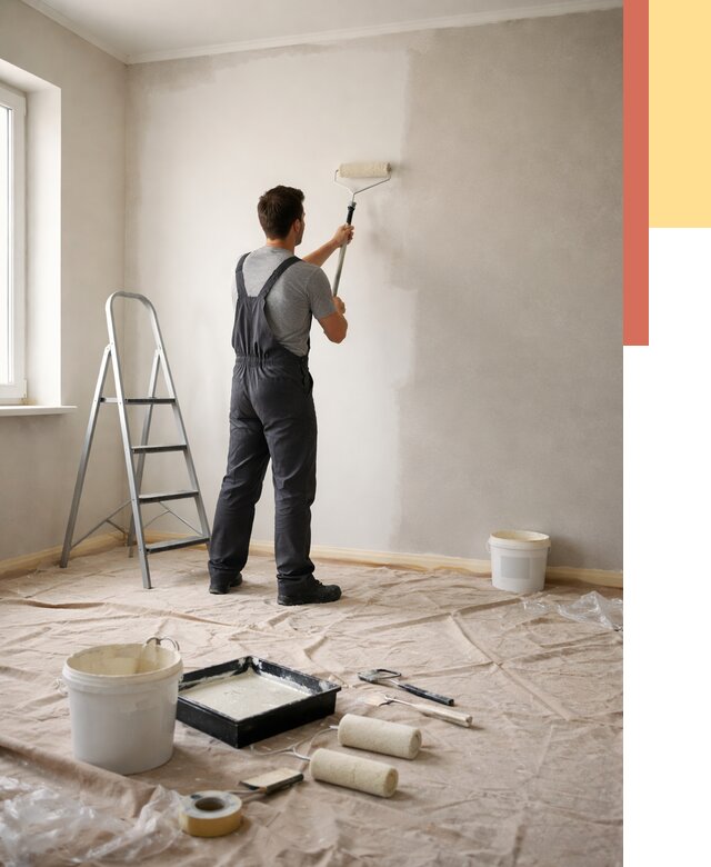 Покраска стен моющейся краской в Ивантеевке от 360 руб./м² — быстро и недорого | ОТДЕЛОЧНИК-Внт