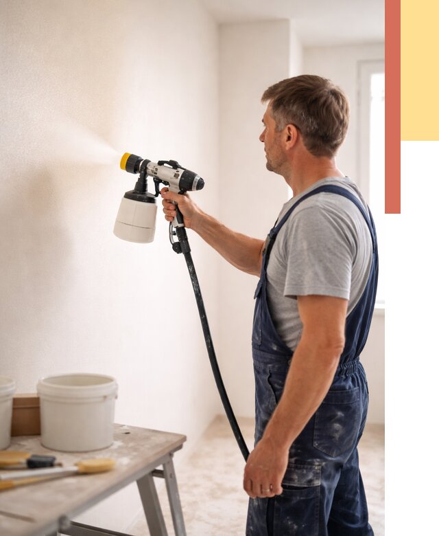 Покраска стен краскопультом в Ивантеевке от 7715 руб. — механизированная покраска | ОТДЕЛОЧНИК-Внт