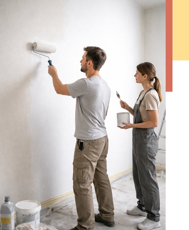 Окраска стен по стеклохолсту в Ивантеевке от 4629 руб/м² под ключ | ОТДЕЛОЧНИК-Внт