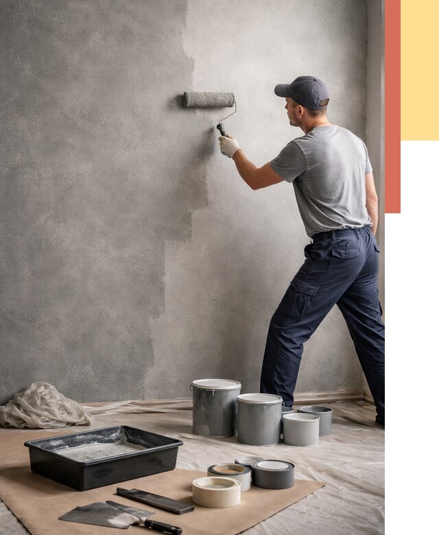 Покраска стен под бетон в Ивантеевке от 669 руб. за м2 — быстро и недорого | ОТДЕЛОЧНИК-Внт