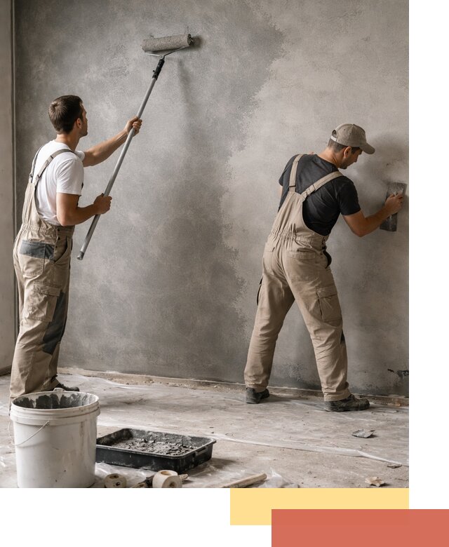 Покраска стен под бетон в Ивантеевке профессионально и недорого