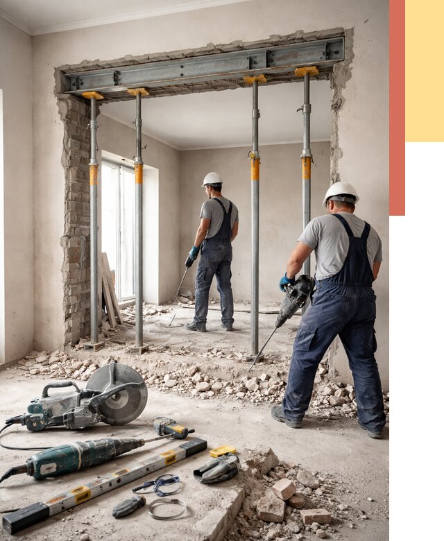 Прорезка проема в стене в Ивантеевке от 4629 руб. — быстро и недорого | ОТДЕЛОЧНИК-Внт