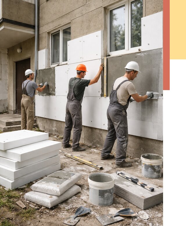 Утепление стен пенопластом в Ивантеевке от 1800 руб. — недорого и под ключ | ОТДЕЛОЧНИК-Внт