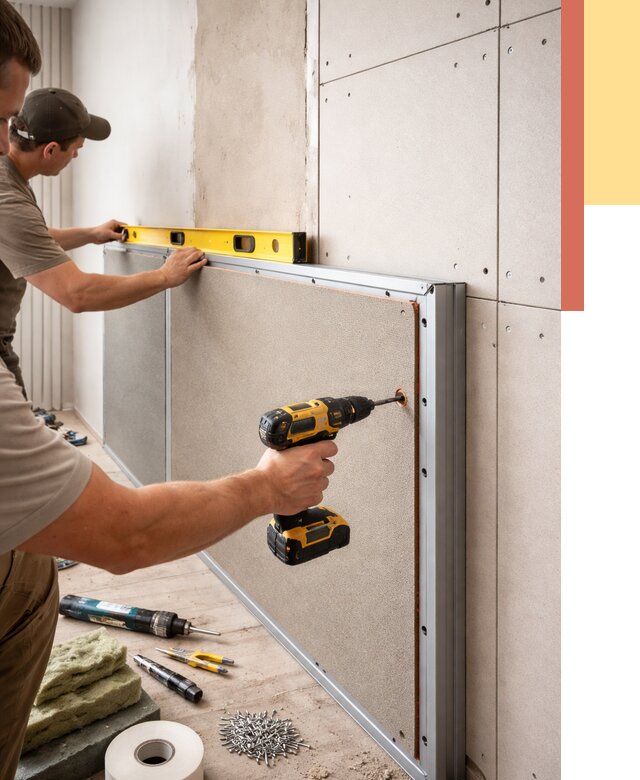 Шумоизоляция стен панелями ЗИПС в Ивантеевке от 2263 руб./м² под ключ | ОТДЕЛОЧНИК-Внт