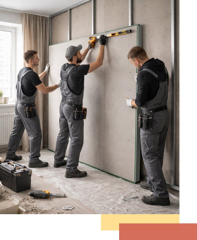 Шумоизоляция стен панелями ЗИПС в Ивантеевке для жилых и коммерческих помещений