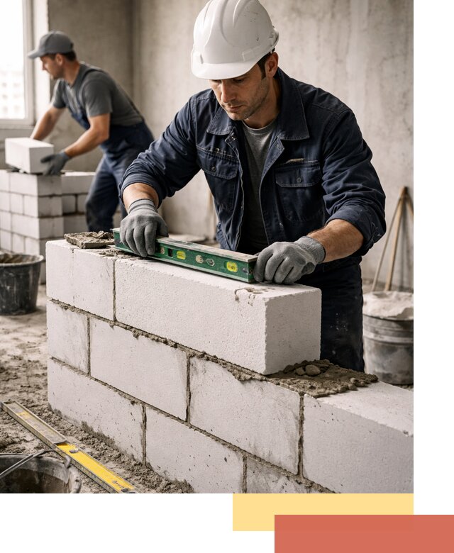 Кладка перегородок из пеноблока под ключ в Ивантеевке