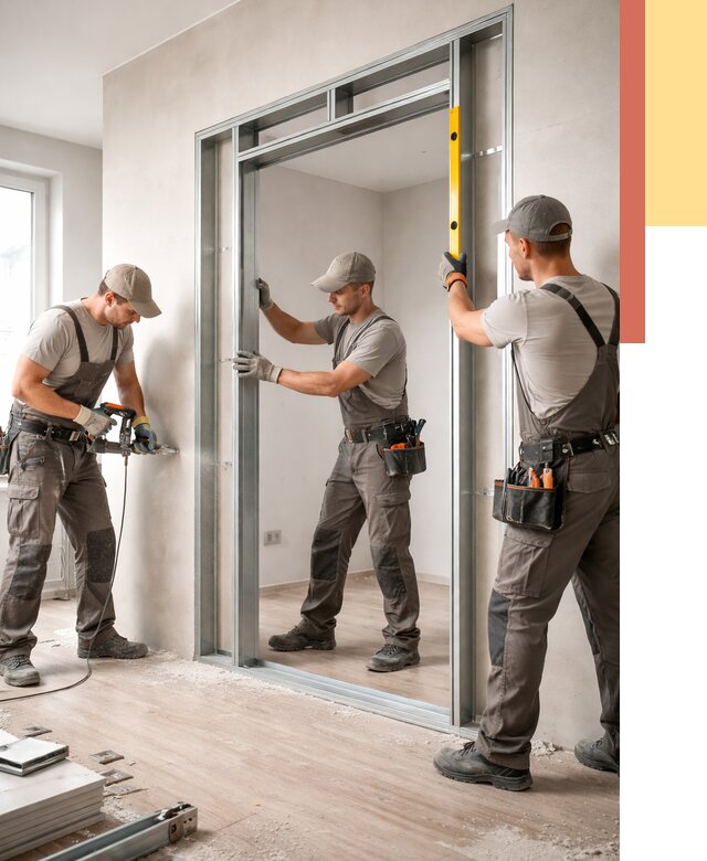 Устройство дверного проема в перегородке в Ивантеевке от 4629 руб. под ключ | ОТДЕЛОЧНИК-Внт