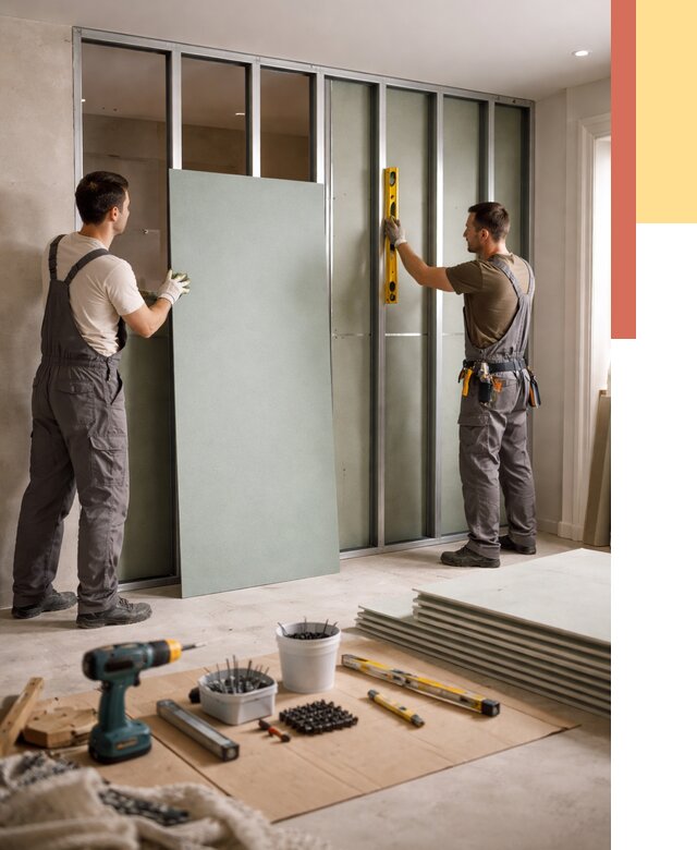 Перегородка из влагостойкого гипсокартона в Ивантеевке от 4938 руб. — монтаж под ключ | ОТДЕЛОЧНИК-Внт