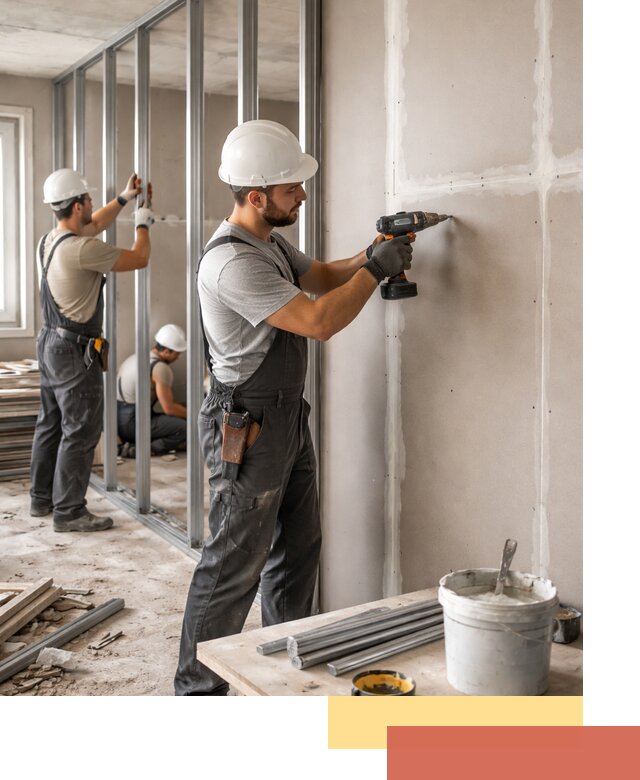 Перегородки из огнестойкого гипсокартона в Ивантеевке под ключ