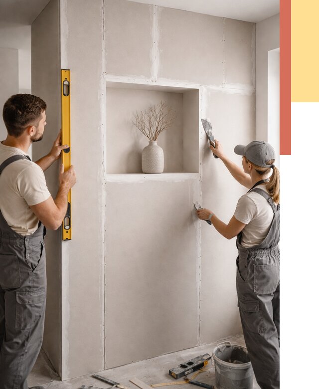 Перегородка из гипсокартона с нишей в Ивантеевке от 3343 руб. под ключ | ОТДЕЛОЧНИК-Внт