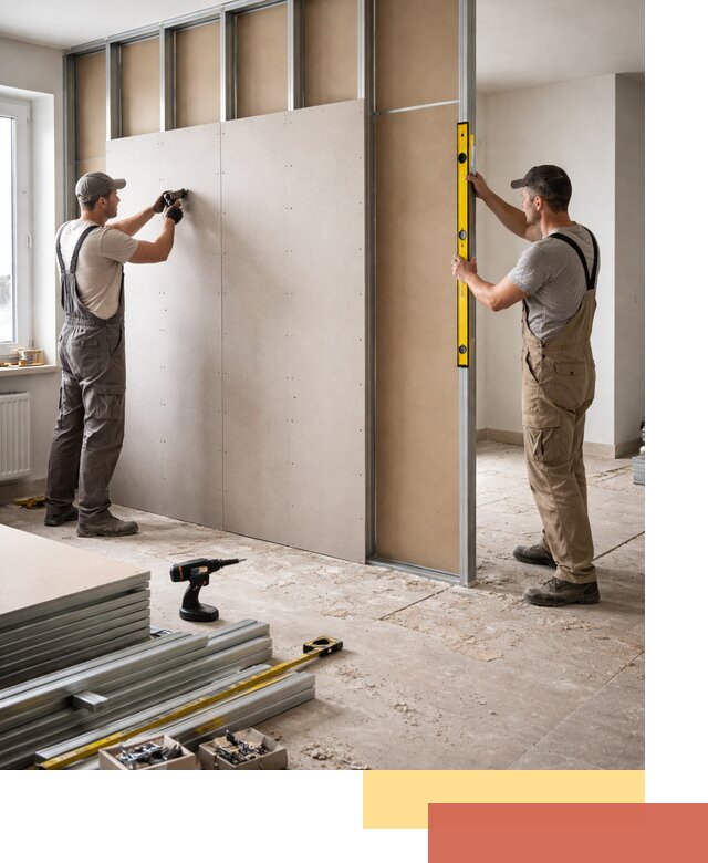 Зонирующая перегородка из гипсокартона под ключ в Ивантеевке