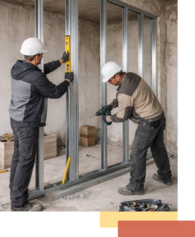 Монтаж каркаса перегородки из профиля в Ивантеевке