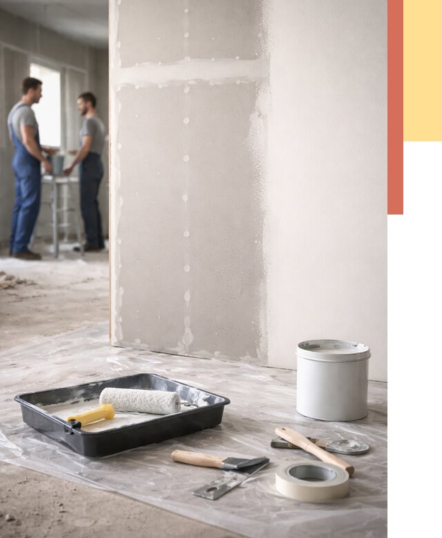 Покраска перегородок из гипсокартона в Ивантеевке от 4629 руб. под ключ | ОТДЕЛОЧНИК-Внт