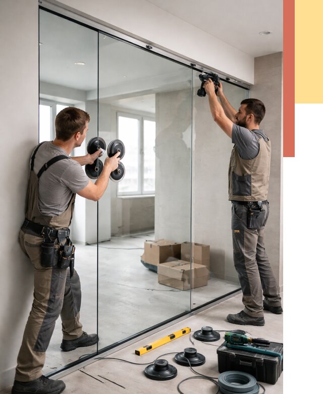 Монтаж стеклянных перегородок в Ивантеевке от 6687 руб. | ОТДЕЛОЧНИК-Внт