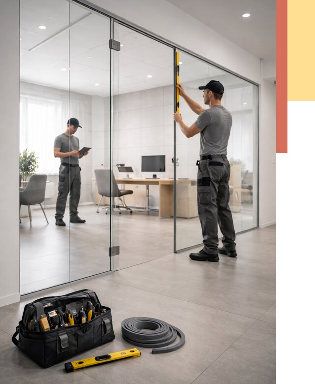 Цельностеклянные перегородки под ключ в Ивантеевке от 9773 руб. — монтаж и цены | ОТДЕЛОЧНИК-Внт