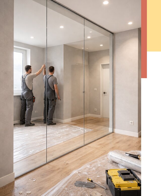 Безрамные стеклянные перегородки в Ивантеевке — монтаж от 9773 руб. | ОТДЕЛОЧНИК-Внт