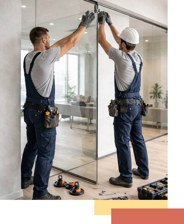 Безрамные стеклянные перегородки под ключ в Ивантеевке