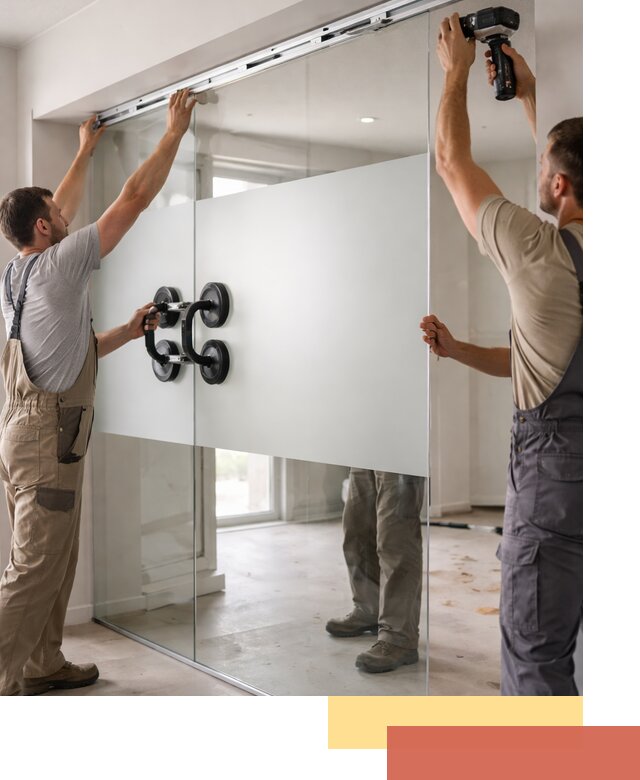 Матовые стеклянные перегородки под ключ в Ивантеевке